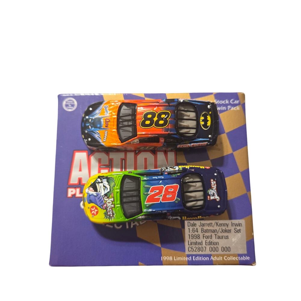 Dale Jarrett #88 Batman & Kenny Irwin #28 Joker 1998 1:64 Set (Action Platinum)